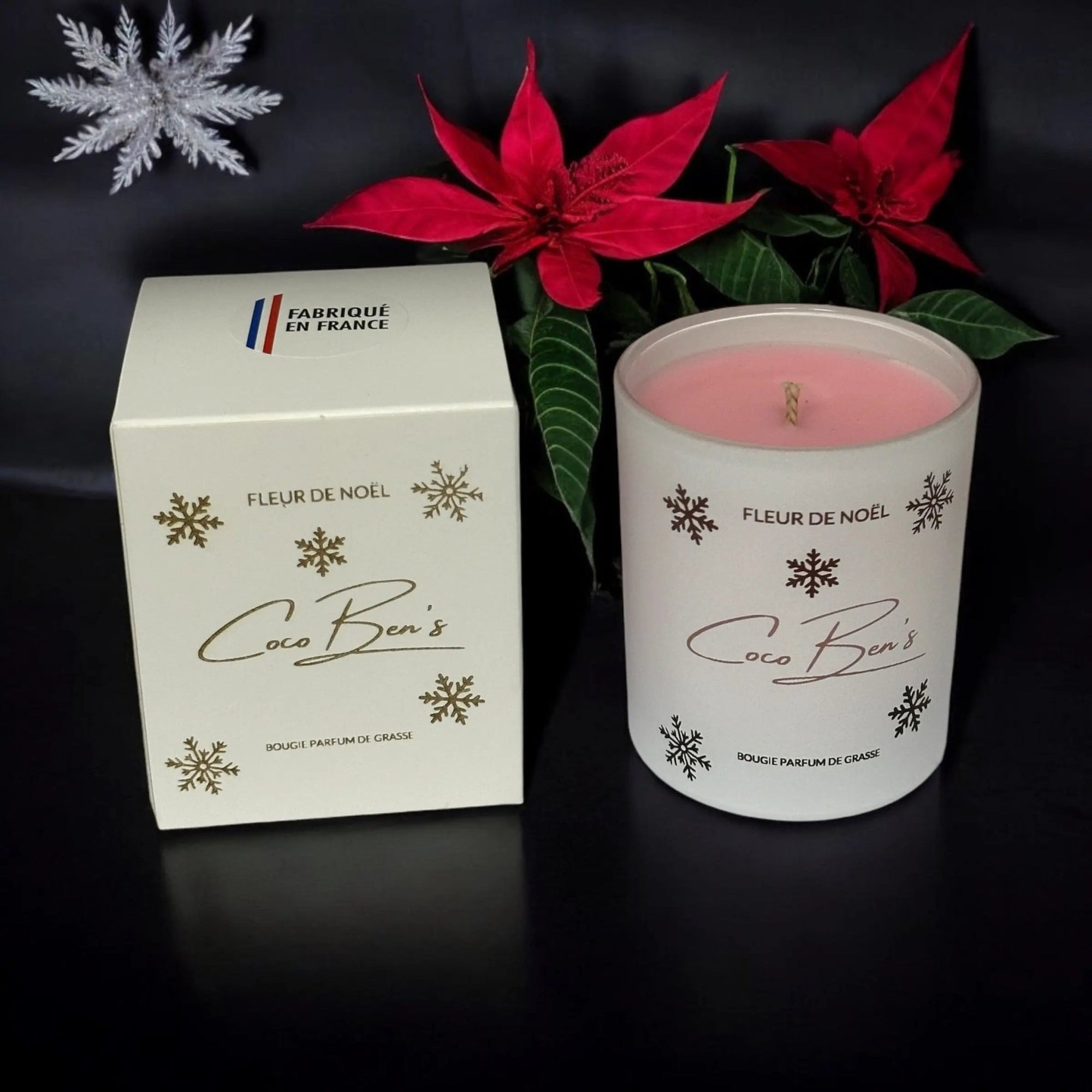 Bougie au parfum de Grasse - Fleur de Noël - 200ml - CocoBen's