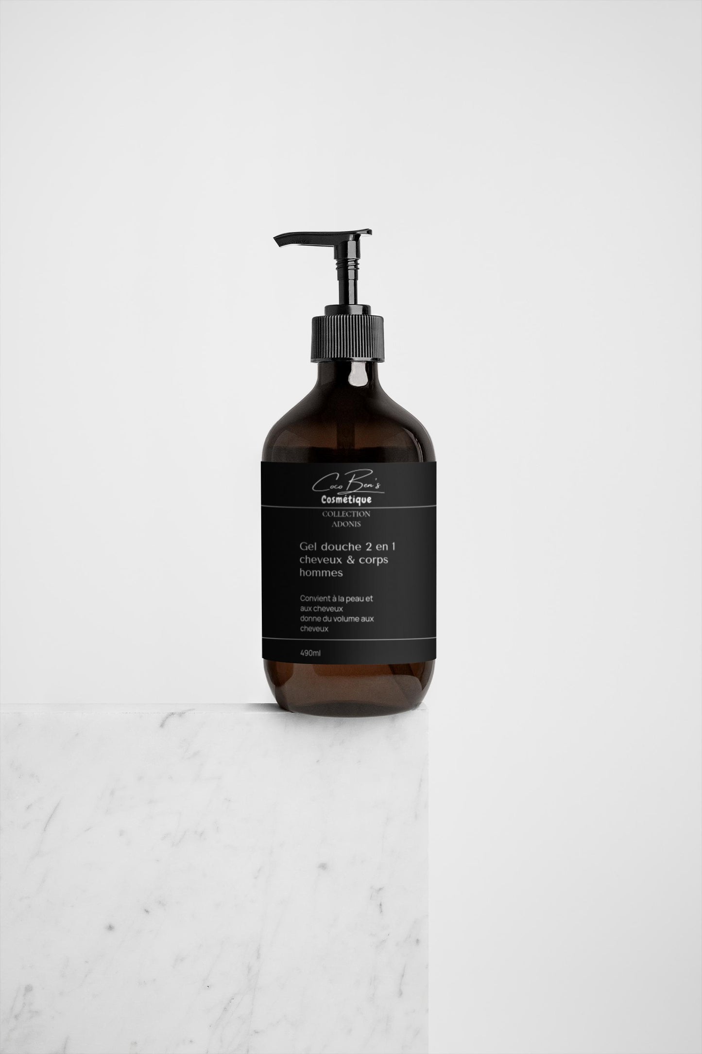 Gel douche 2 en 1 cheveux & corps hommes - 490 ml - Collection Adonis