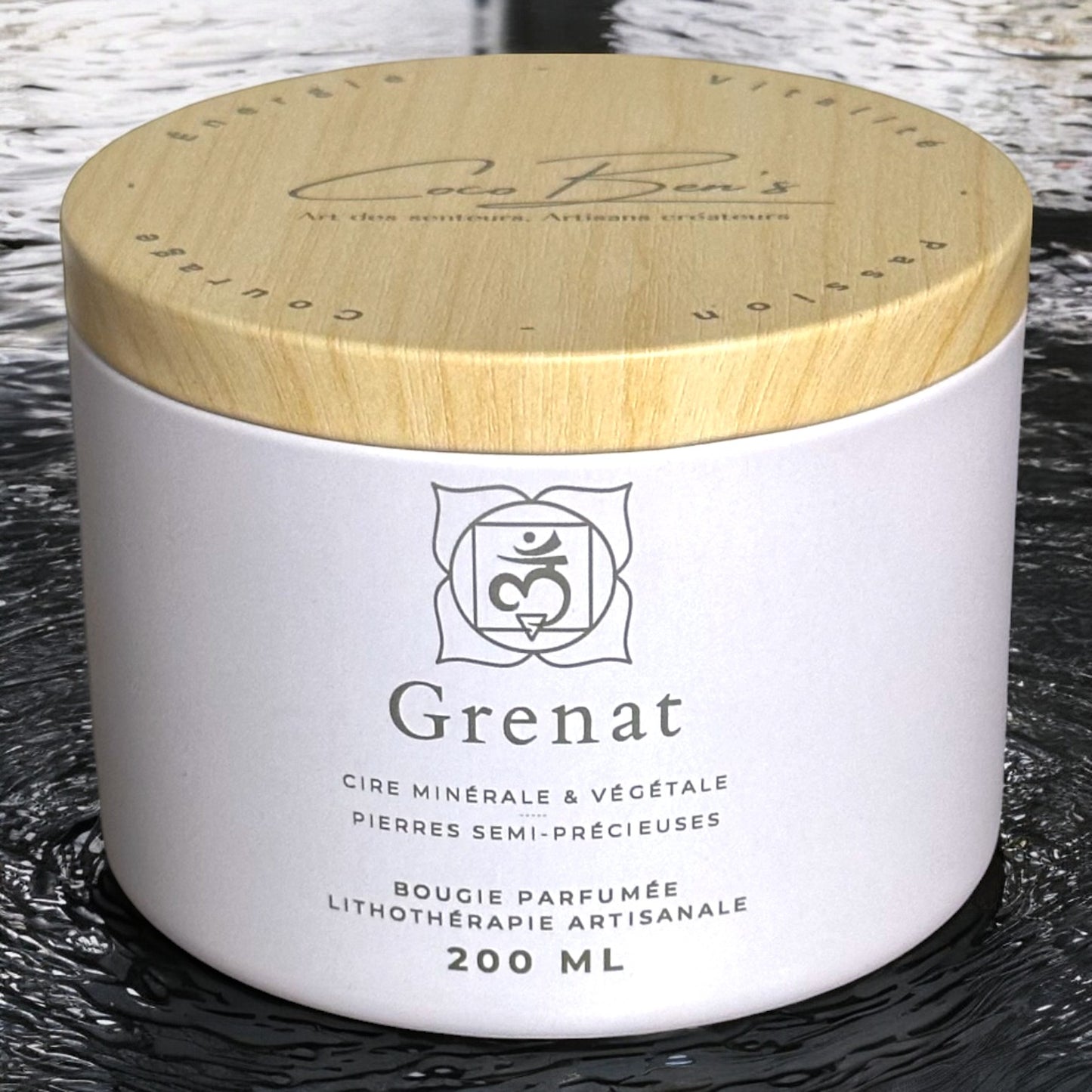 Bougie Lithothérapie - Grenat - 200 ML