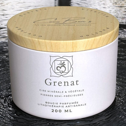 Bougie Lithothérapie - Grenat - 200 ML