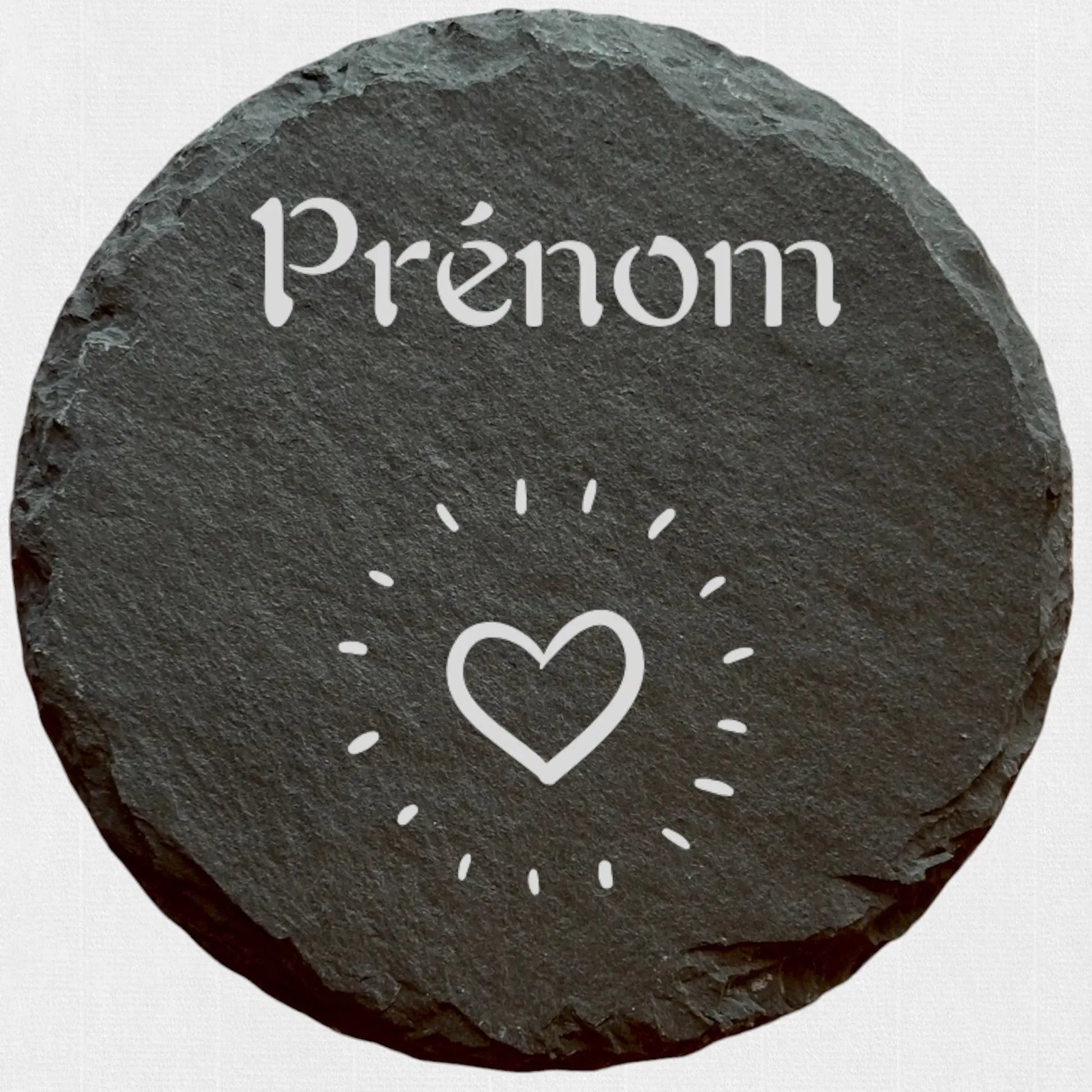 Cœur - Ardoise ronde personnalisée CocoBen's - Personnalisation