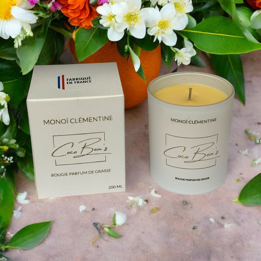 Bougie au parfum de Grasse - Monoï Clémentine - 200ml