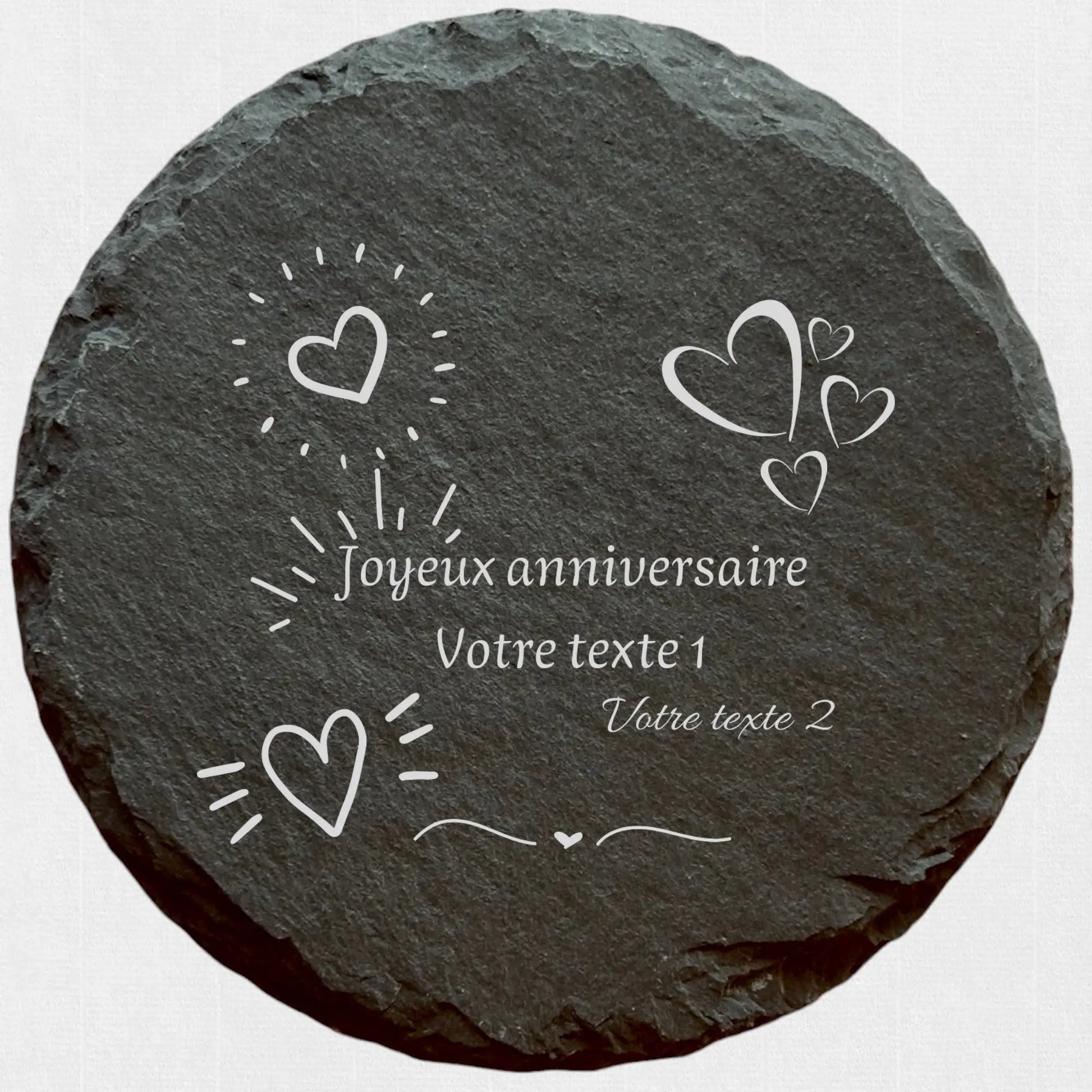 Joyeux Anniversaire - Ardoise ronde personnalisée CocoBen's - Personnalisation