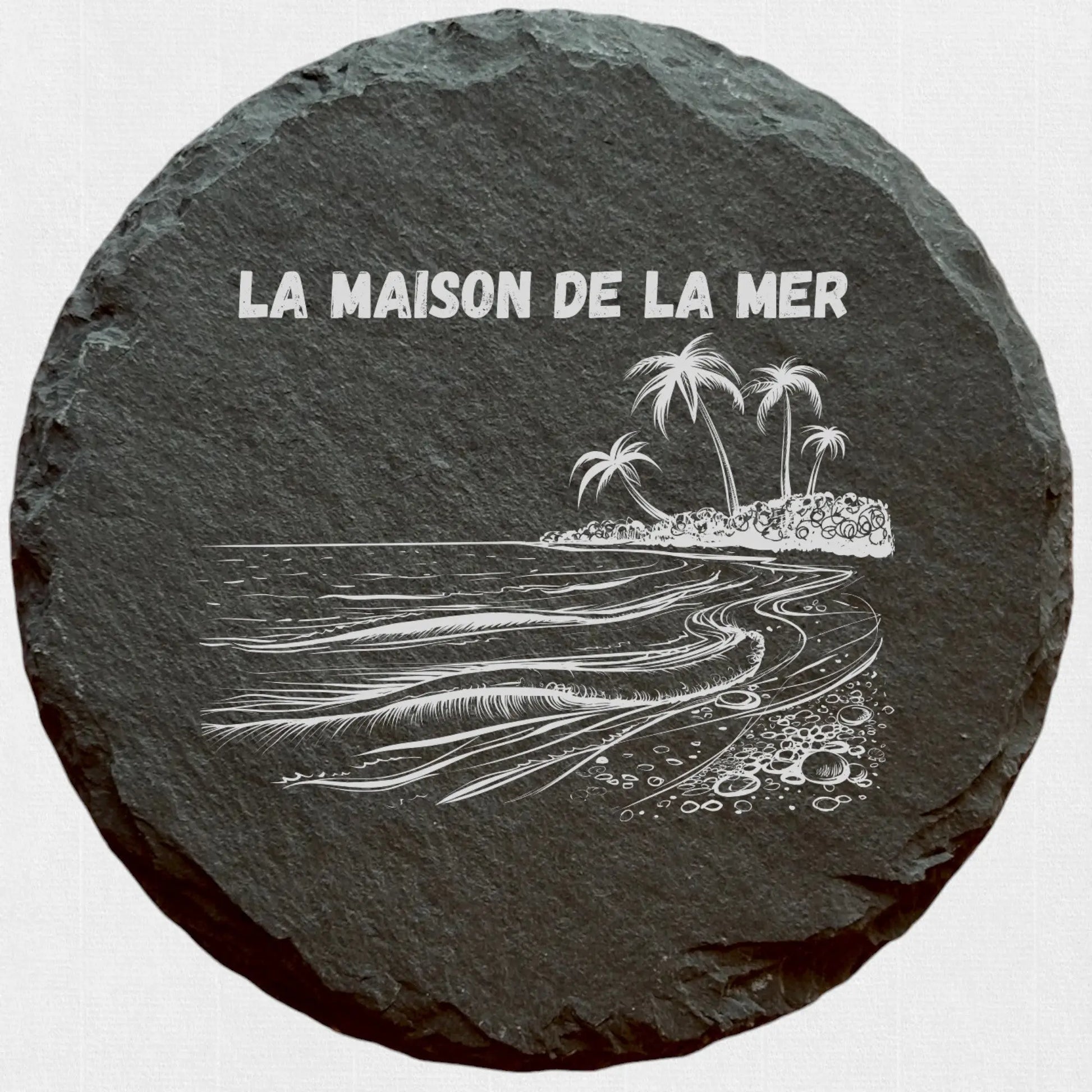 La maison de la mer - Ardoise ronde personnalisée CocoBen's - Personnalisation