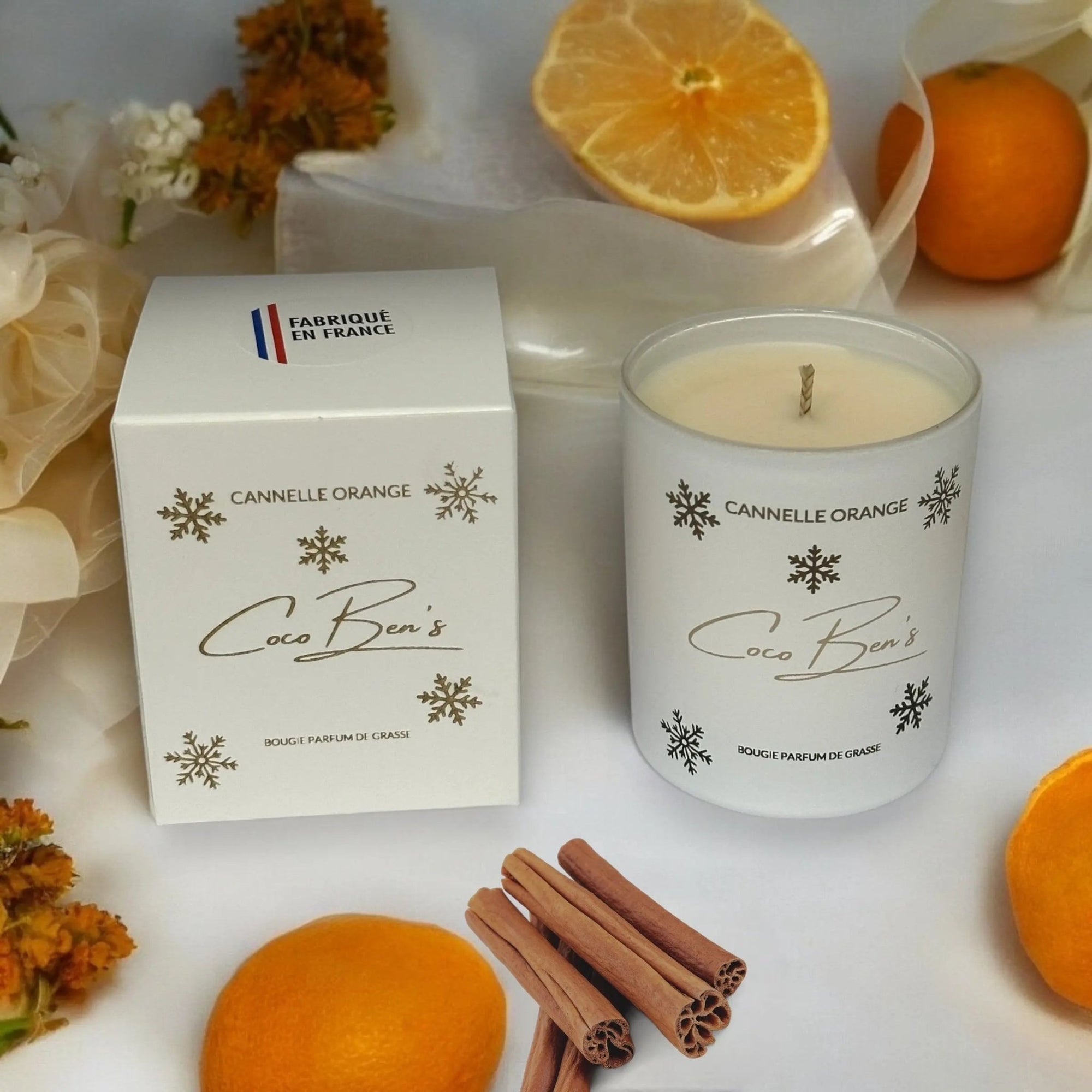 Bougie au parfum de Grasse - Cannelle Orange - 200ml - CocoBen's