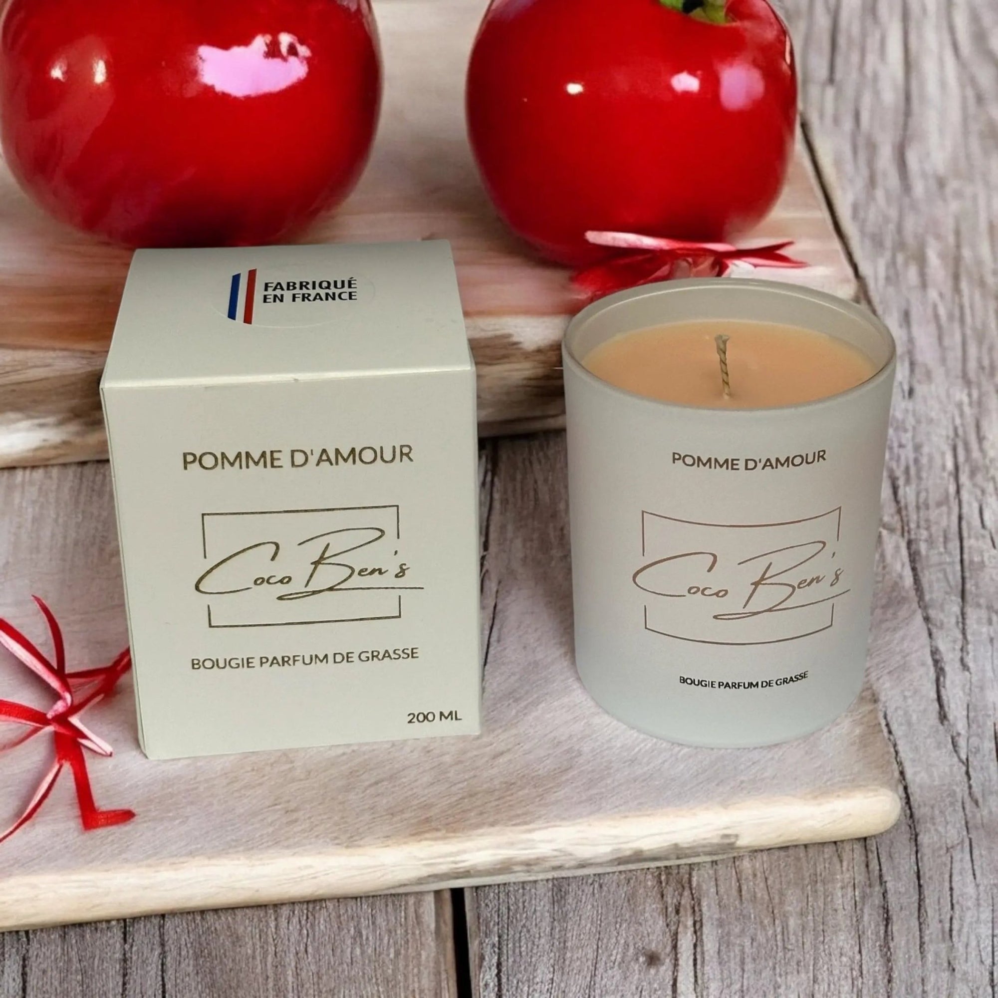 Bougie au parfum de Grasse - Pomme d'amour - 200ml - Déstockage - CocoBen's