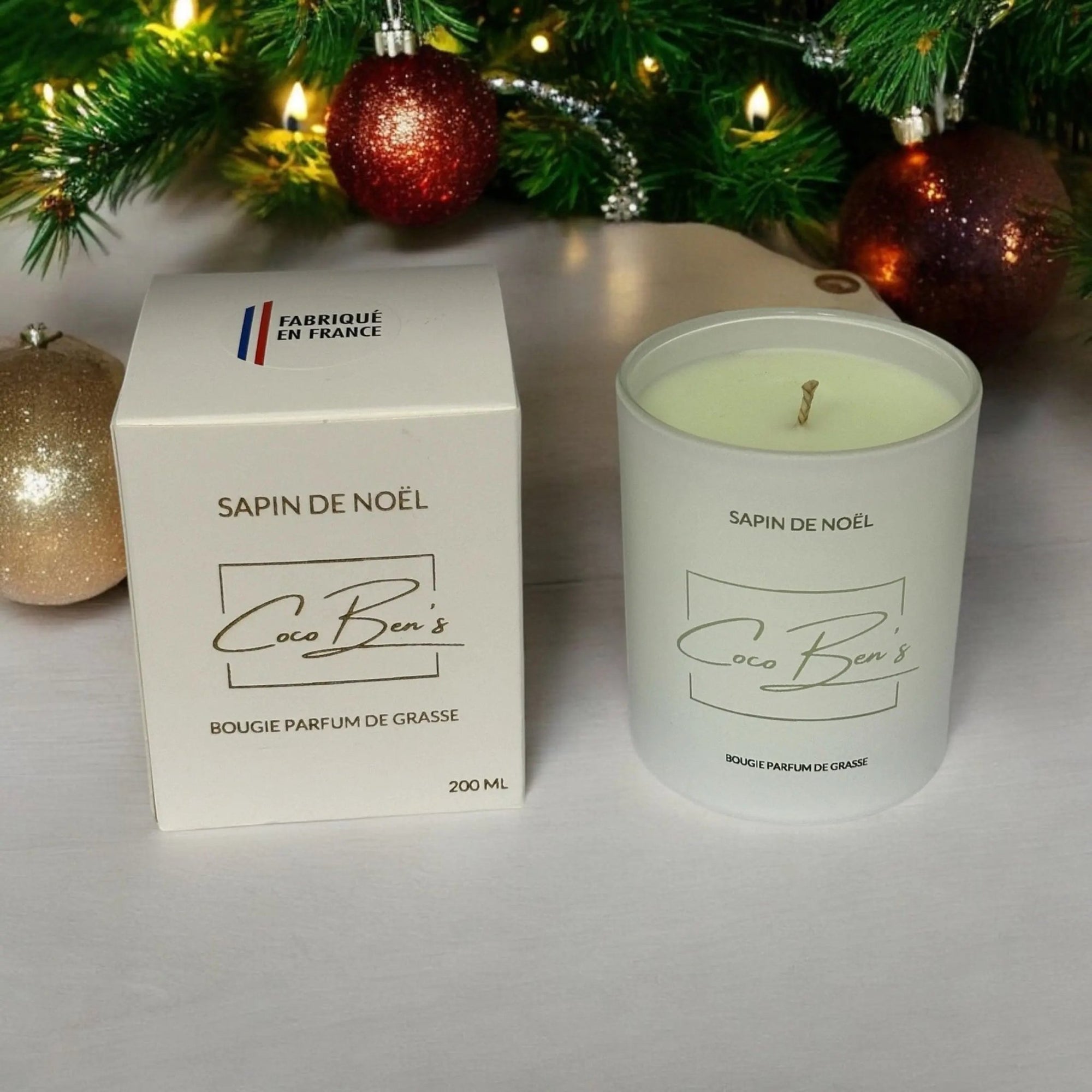 Bougie au parfum de Grasse - Sapin de noël - 200ml - CocoBen's